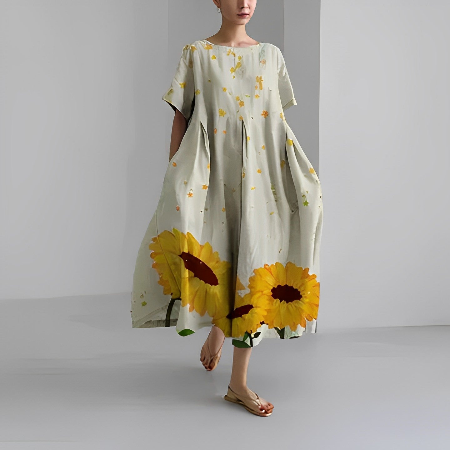 Relaxed Printed Casual Dress