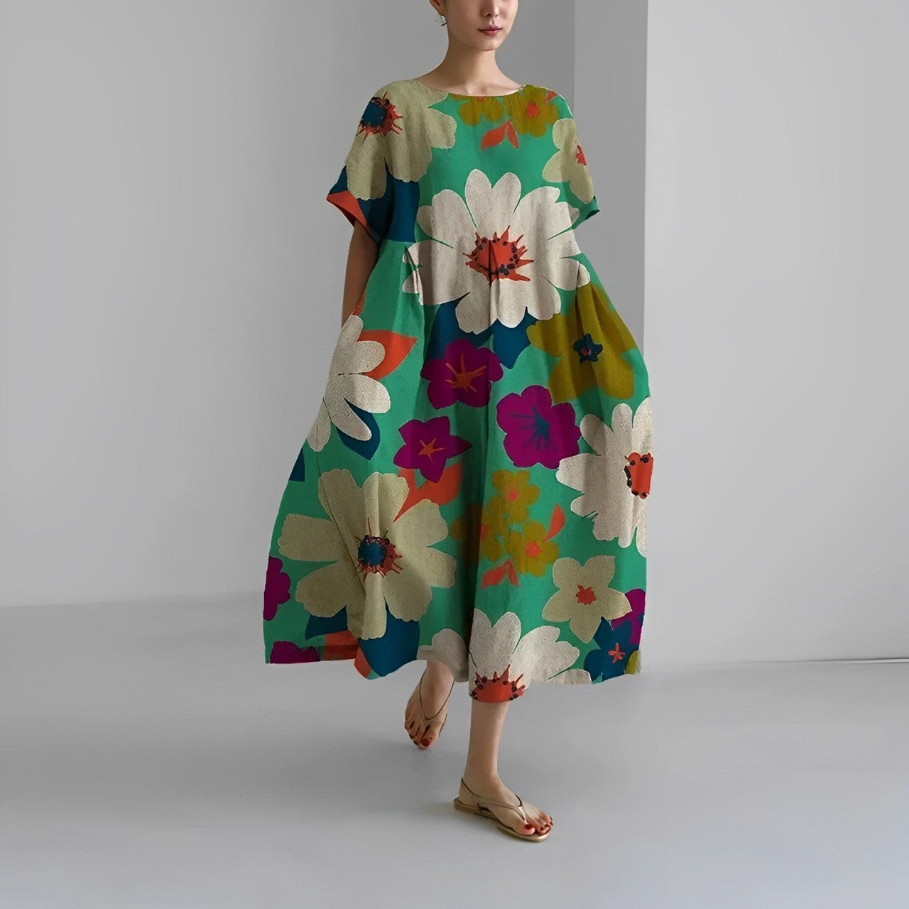 Relaxed Printed Casual Dress