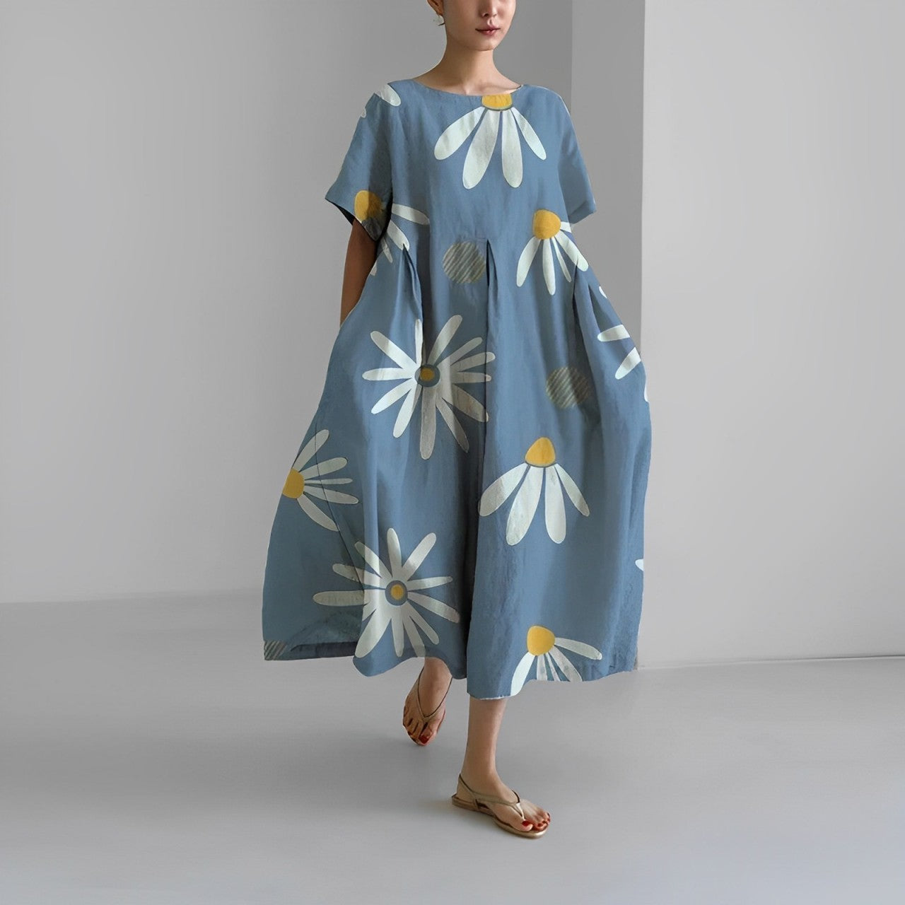 Relaxed Printed Casual Dress