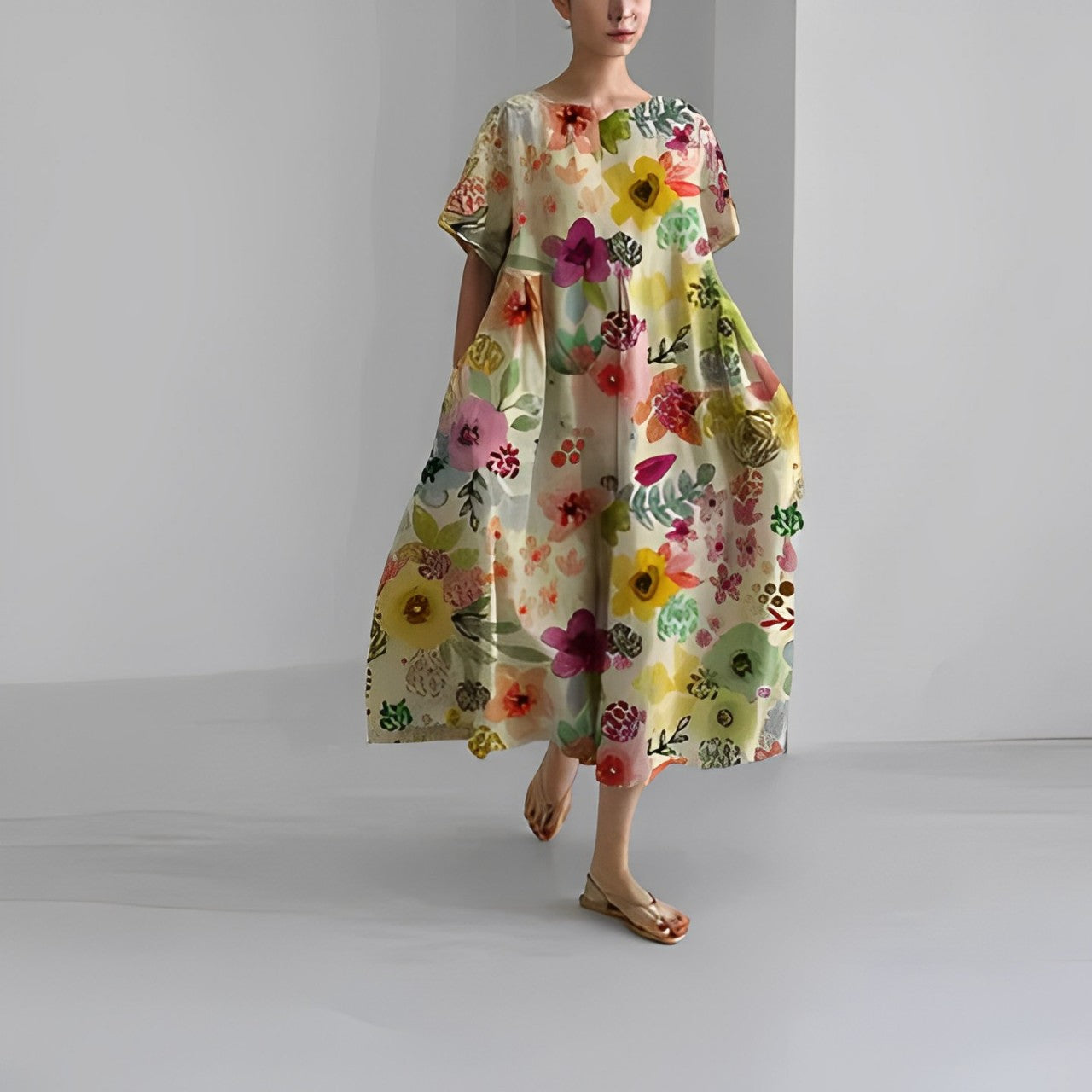 Relaxed Printed Casual Dress